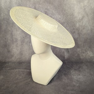 17.25 Ivory Cartwheel Hat Base Woven Sinamay Straw Wide Hat Form for DIY Millinery Supply Round Shape Not Ready to Wear image 4