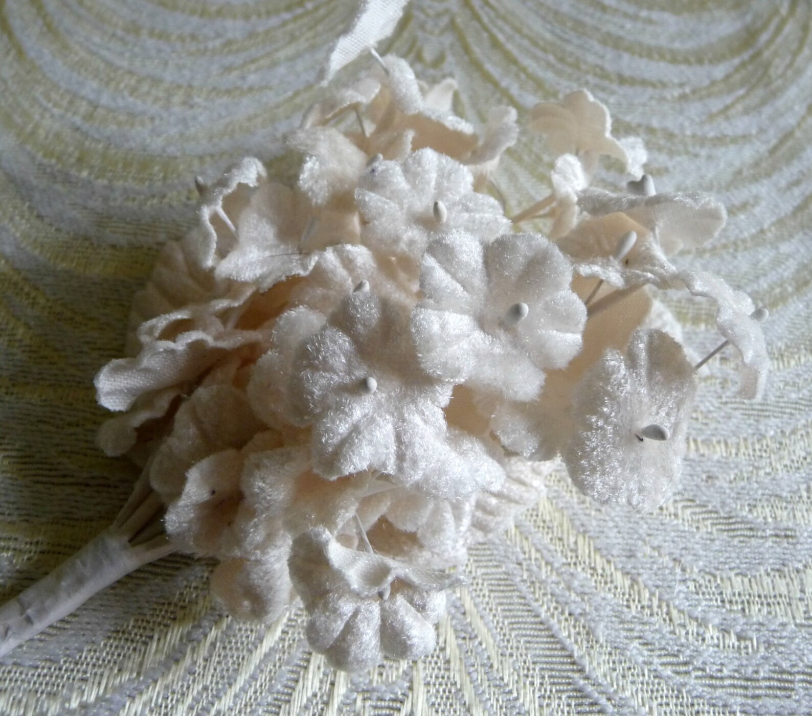 Velvet Millinery Flowers Cream Ivory Me Nots Vintage Etsy