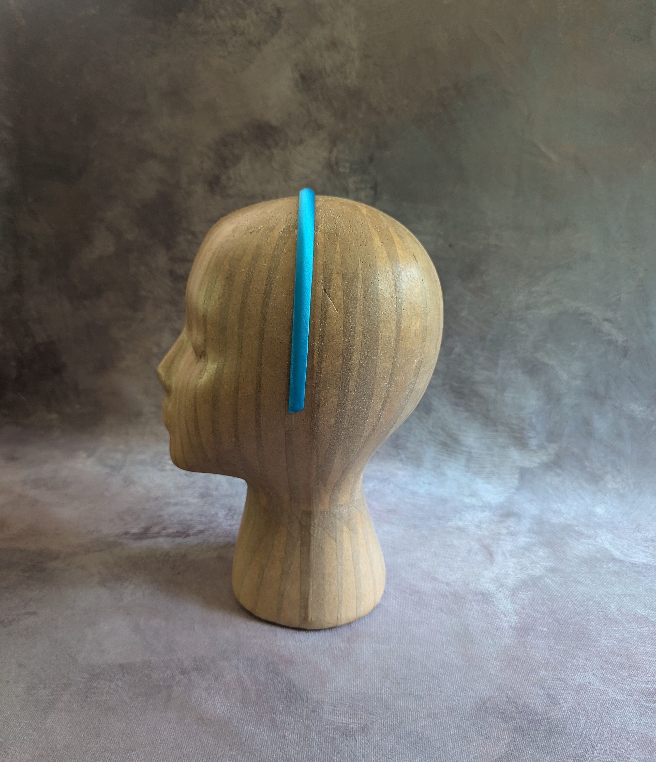 Handcrafted silk 925 silver turquoise inlay scarf embroidered hair hat headband Large Satin Non-Slip Scarf Headband - Turquoise Solid | SWAY  main image 4