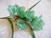 Vintage Millinery Flowers Dark Seafoam Green Silk Freesia Lilies Spray of Five NOS Germany for Hats, Bouquets, Corsages, Wedding 2FV0053G 