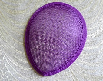 Purple Sinamay Fascinator Base for DIY Hat Millinery Supply Teardrop Shape