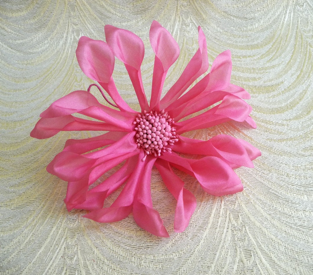 SALE 6.5 Large Pink Silk Daisy Millinery Flower With Etsy