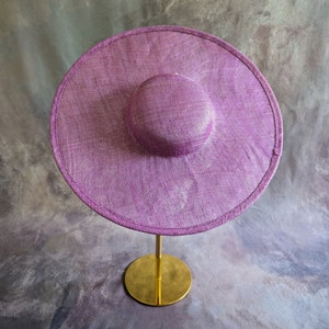 15 Orchid Cartwheel Hat Base Sinamay Straw Wide Brim Pink Purple Round Hatinator Form for DIY Derby Hat Millinery Supply Not Ready to Wear image 3