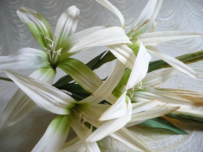 Large Lime Green Cream Lily Cluster Millinery Flowers for Hats Etsy
