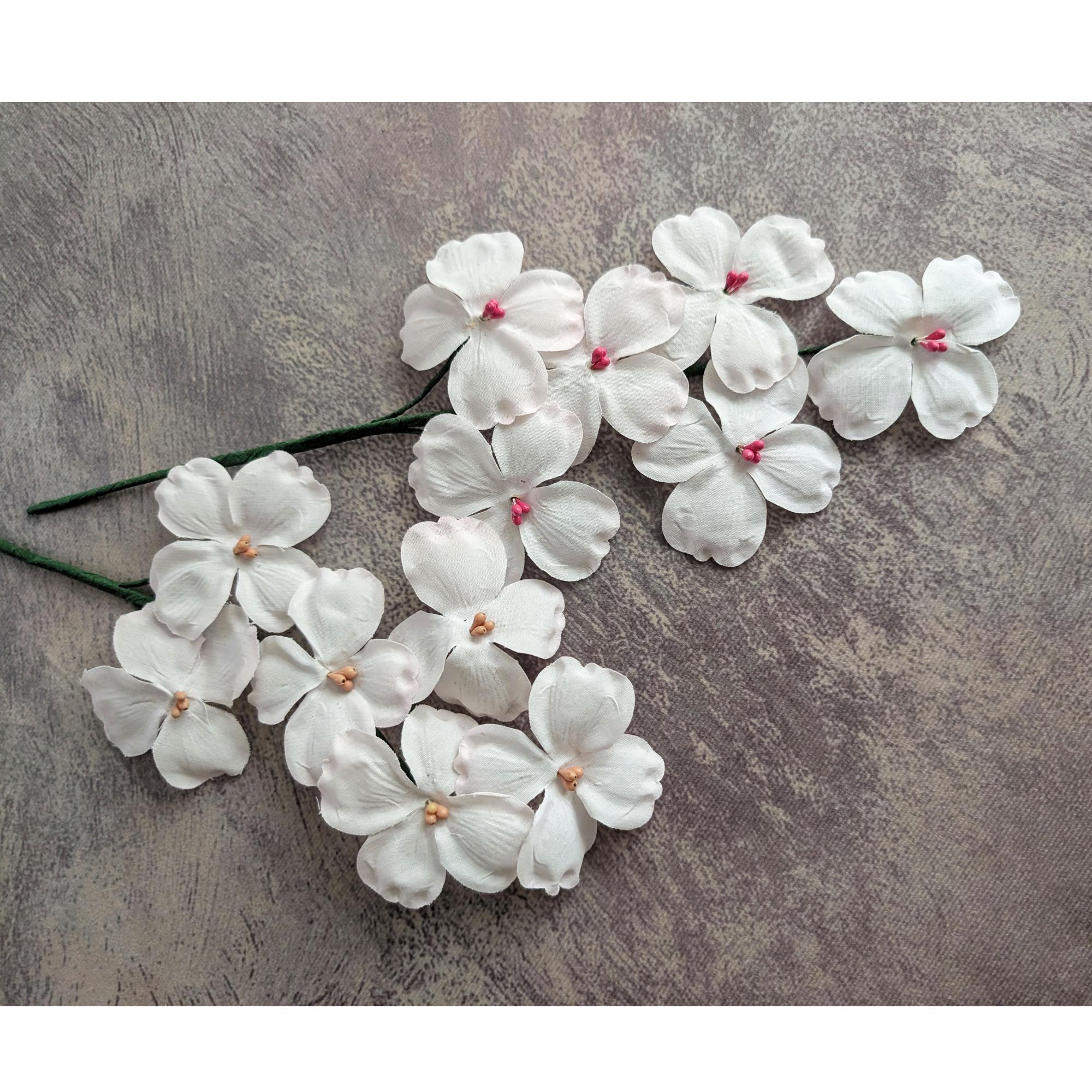 Dogwood Flowers Spray of 6 Blossoms NOS Pink or Peach Center