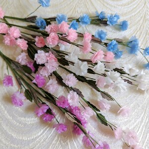 Vintage Baby's Breath Flower Spray Dark Mauve Pink NOS for Weddings Hair Clips Bouquet Corsage Tiny Blossoms Gypsophila 1FV0004M image 3