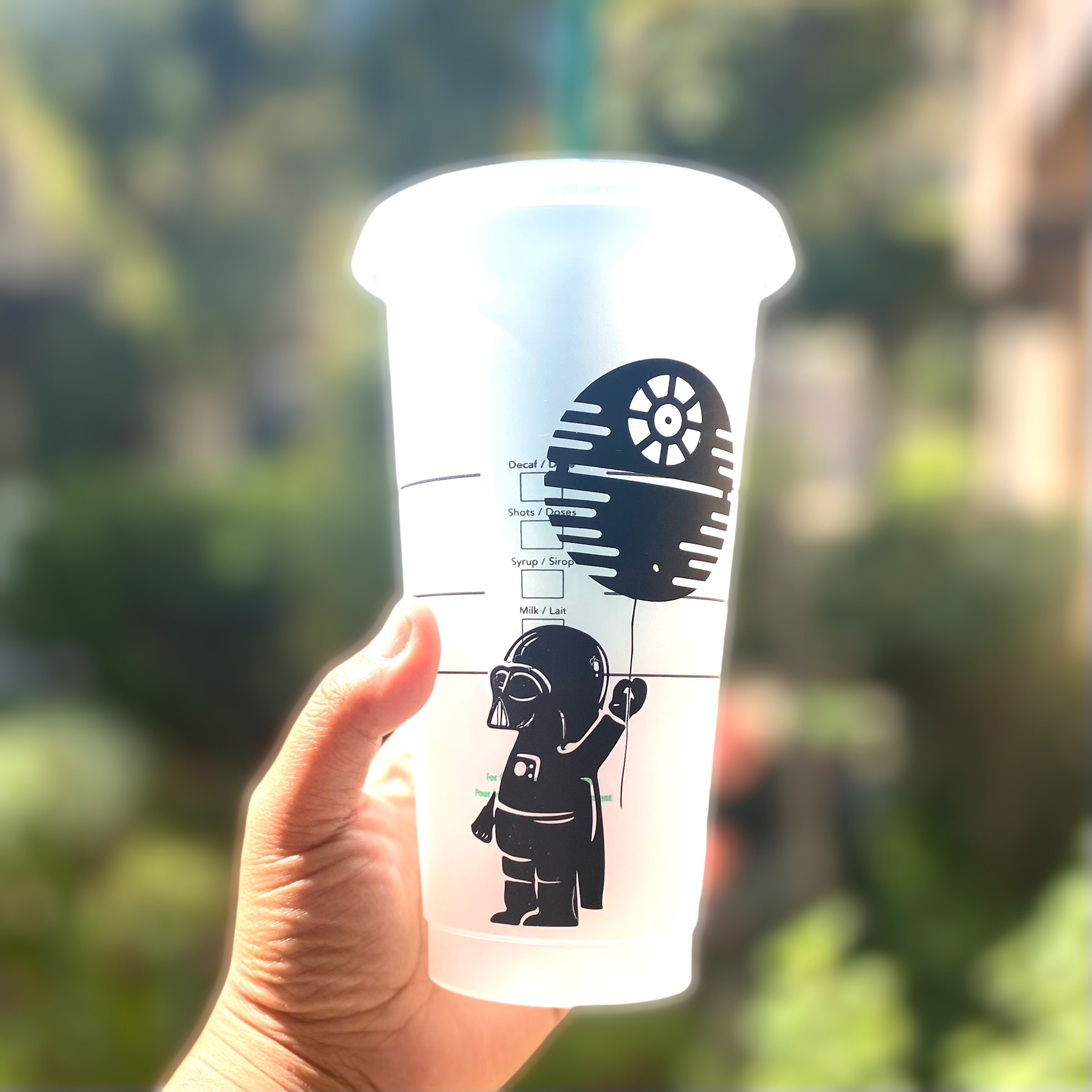 Star Wars Starbucks Cup Tumbler, Handmade, Yoda, Darth Vader, Gift