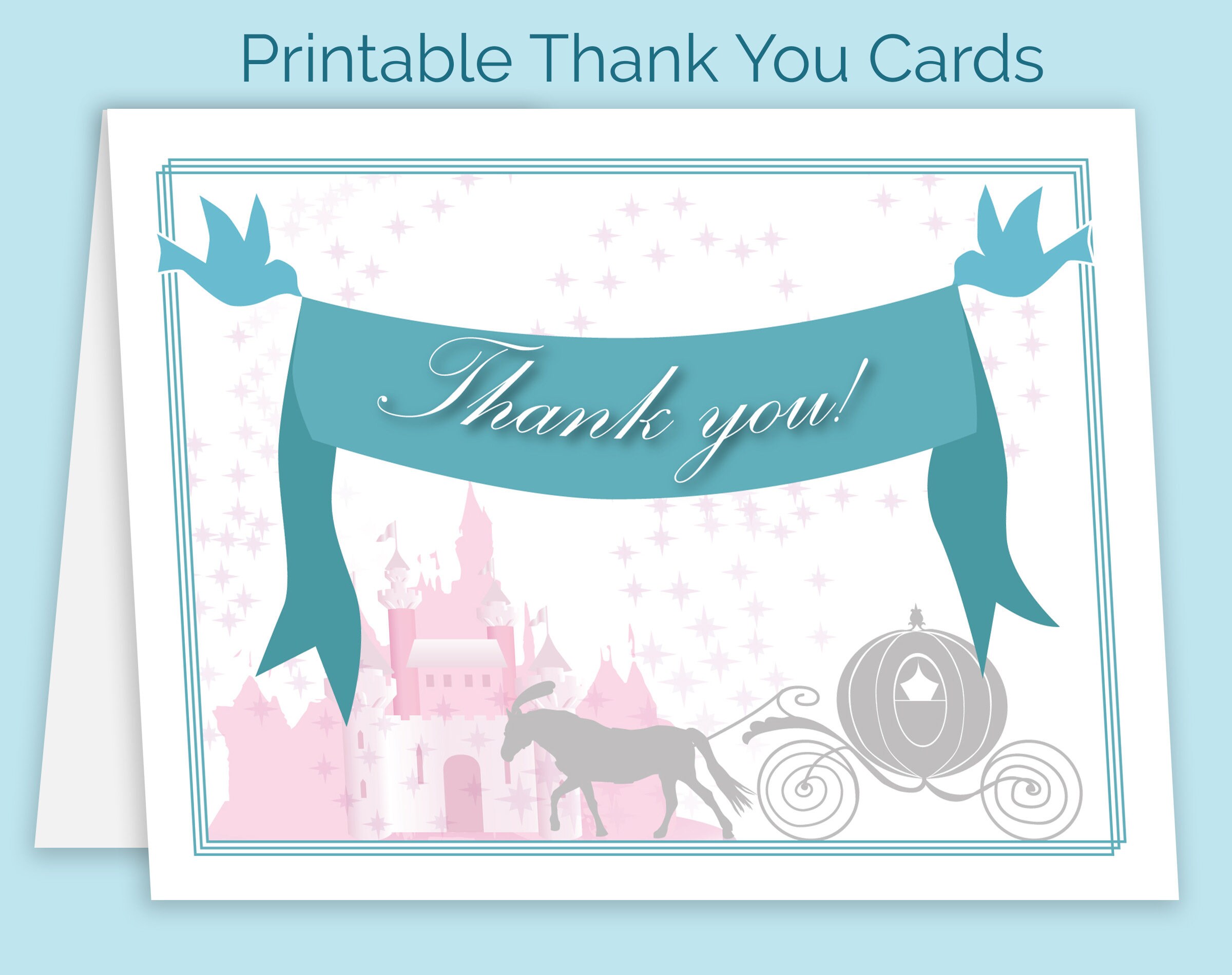 Disney Wedding Thank You Card Files Instant Download Etsy