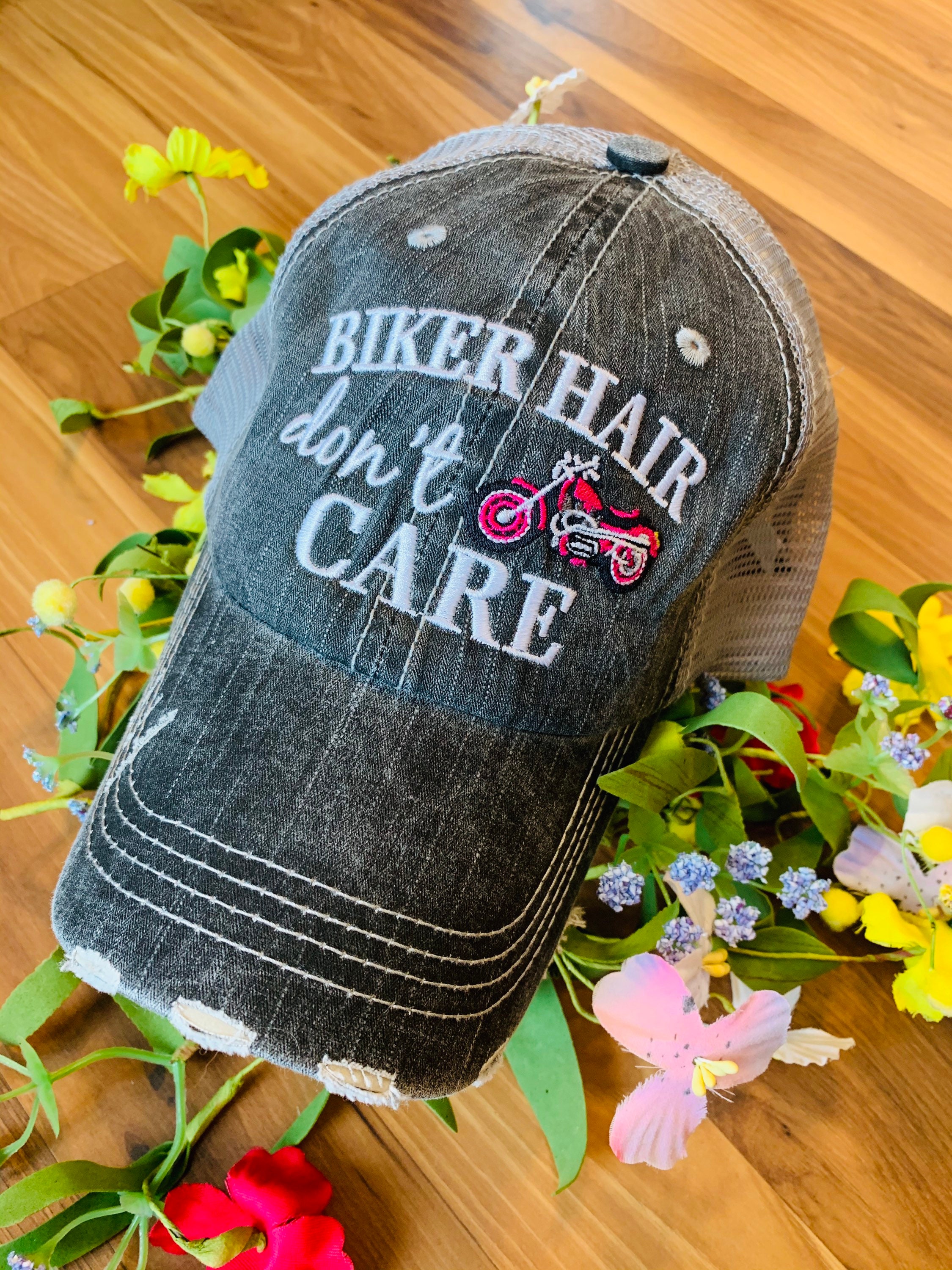 Motorcycle Hats Biker Hair Dont Care 