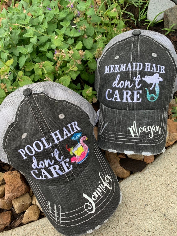Hats Beach Hair Don't Care Gray Unisex 