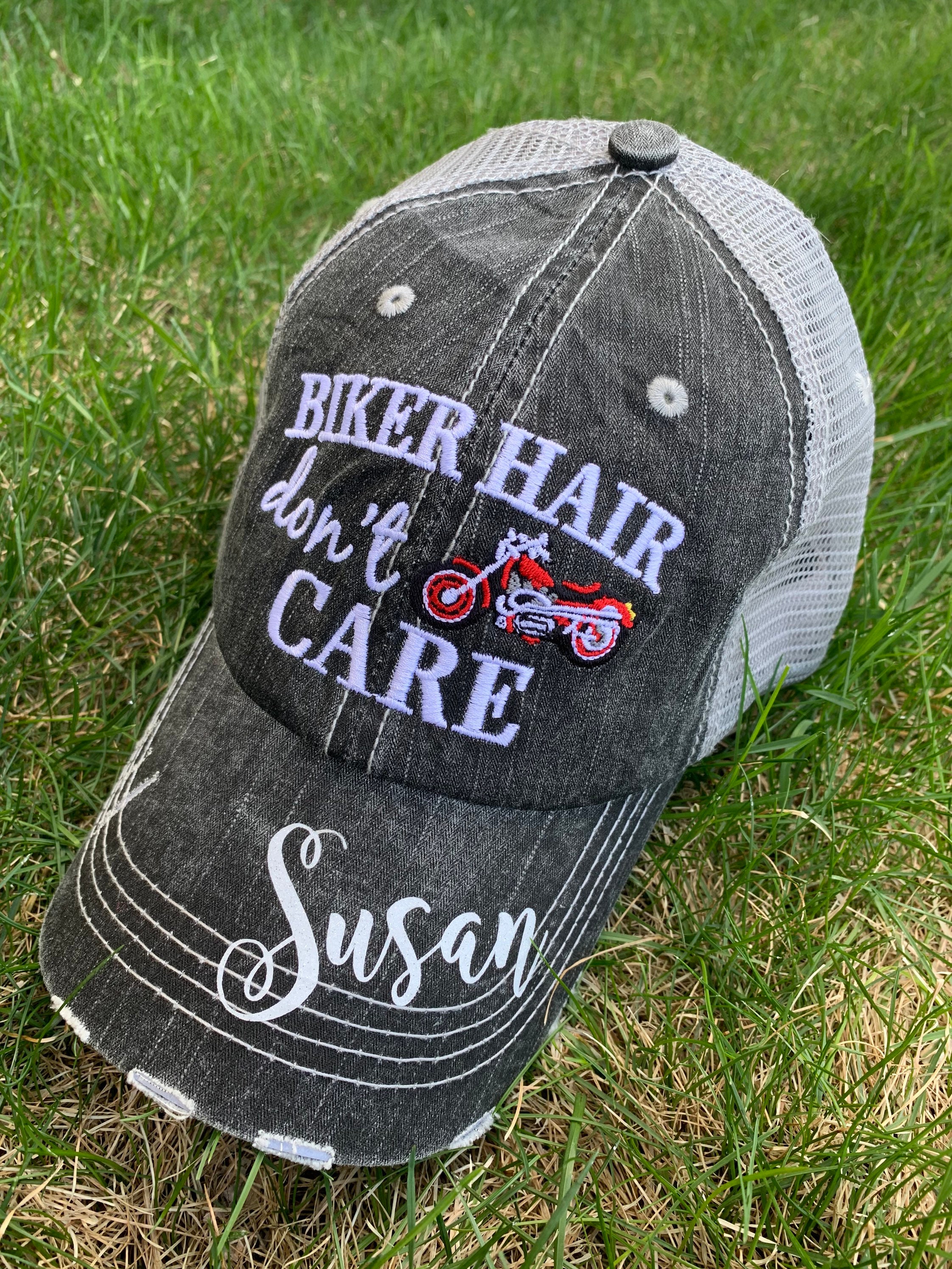 Motorcycle Hats Biker Hair Dont Care 