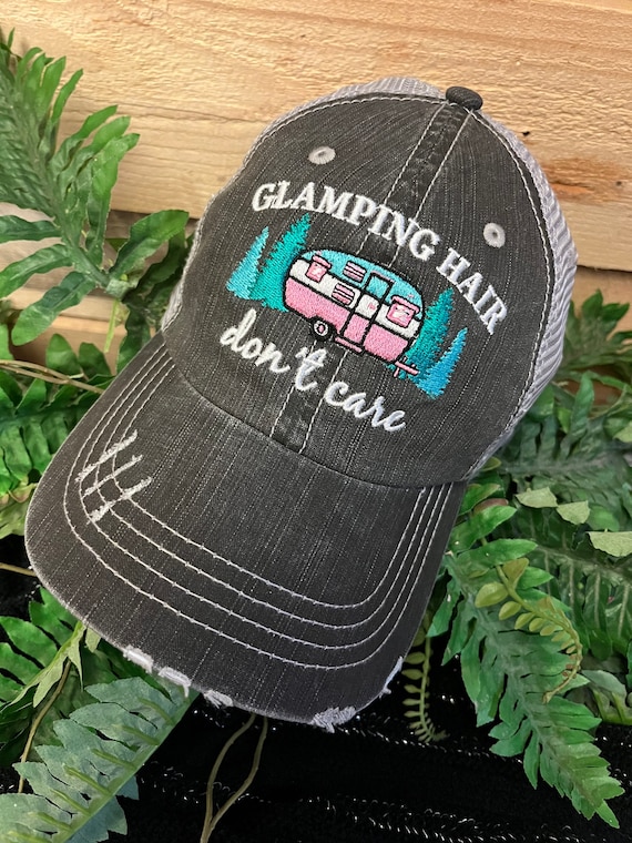 Glamping Hat RV There yet Camping Hats Shirts Jewelry Embroidered