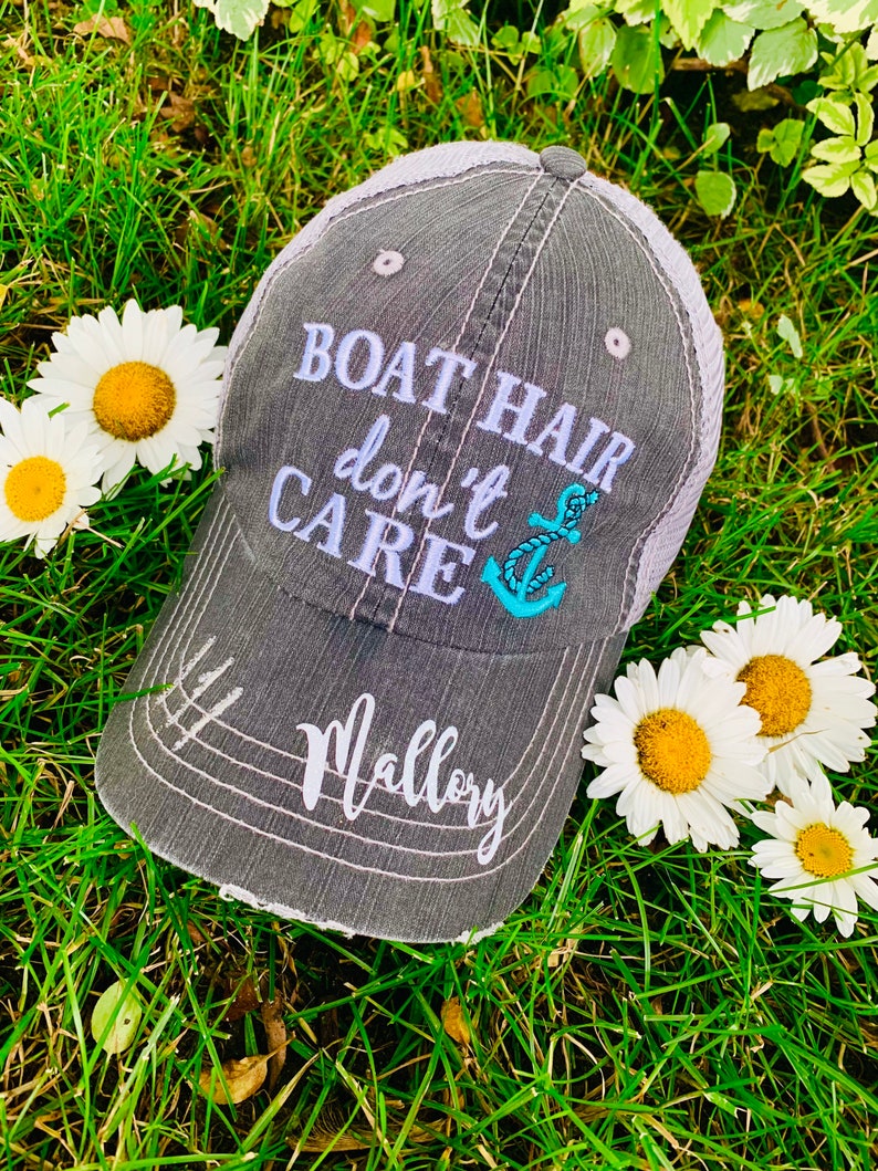 Personalized BOAT Hats Boat Hair Dont Care Kayak Hair Dont Etsy