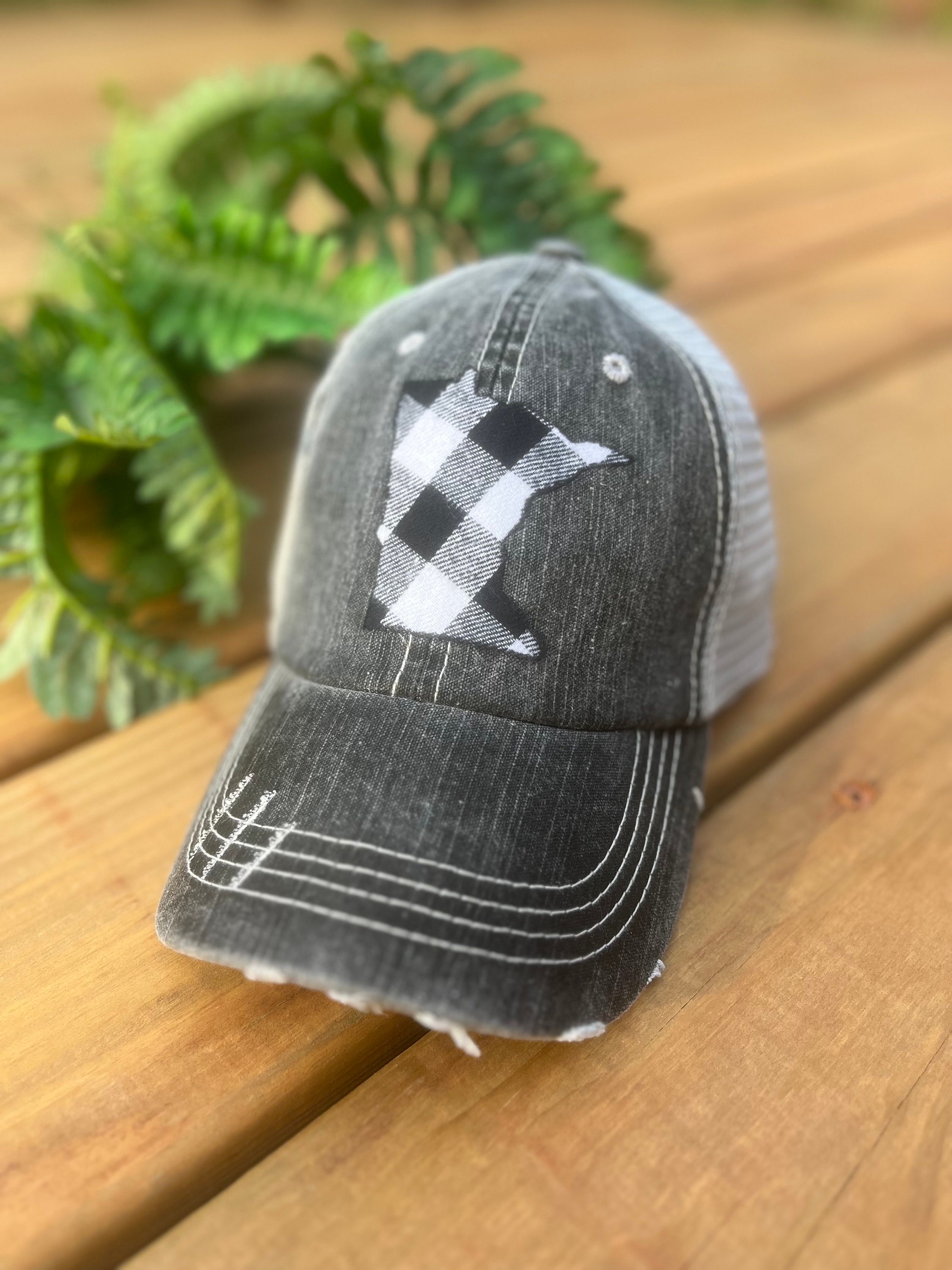 LV Distressed Dad Hat - White - Designed Treasures