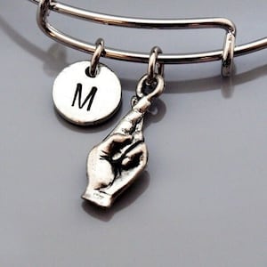 Fingers crossed charm bracelet, ASL fingers crossed, American Sign Language, Fingers crossed jewelry, Fingers crossed good luck
