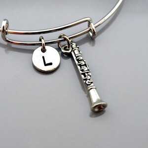 Clarinet bangle, Clarinet bracelet, Clarinet charm jewelry, Clarinet player, Expandable bangle, Personalized bracelet, Initial bracelet