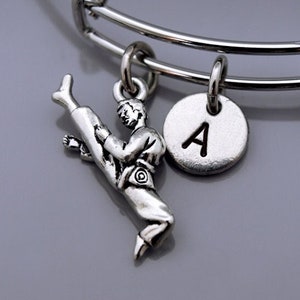 Karate bracelet, Karate fighters bangle, Black belt, Karate charm, Karate teacher, Martial arts charm, Expandable bangle, Initial bracelet
