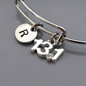 13.1 marathon, half marathon, 13.1 half marathon, 13. 1, Expandable bangle, Personalized bracelet, Charm bangle, Monogram, Initial bracelet
