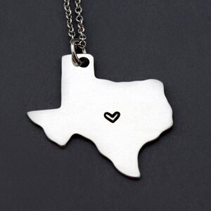 Texas Halskette, Texas State Karte Charme, Texas State Silhouette, Fernbeziehung, Paare Halskette, beste Freunde Halskette
