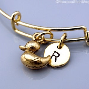 Rubber duck bracelet, Baby Duck, Rubber duck, toy duck, Gold toy rubber duck, Expandable bangle, Personalized bracelet, Initial bracelet