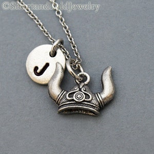 Viking Helmet necklace, Silver Viking helmet necklace, Silver viking hat charm necklace, initial necklace, personalized, monogram