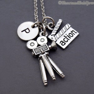Clapperboard Necklace, Movie camera necklace, film clapper board, movie clapper, film slate, Movie action clapper, Film camera