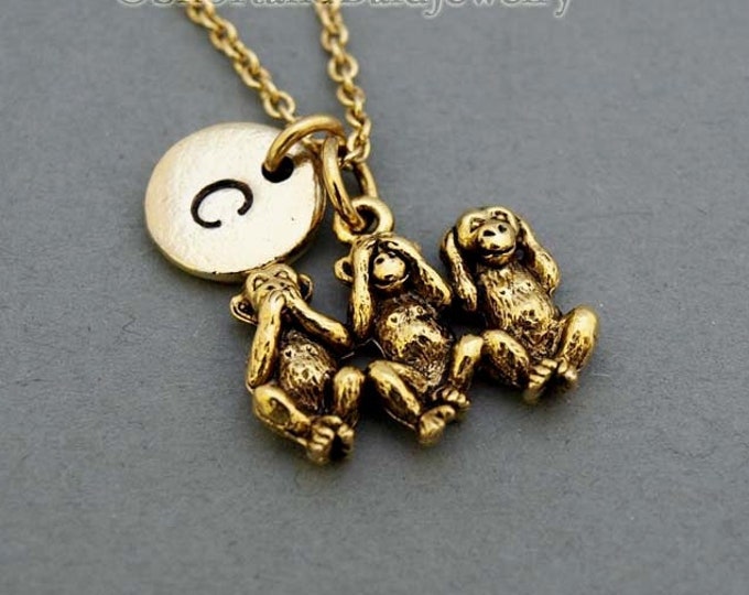 Wanwanzi 3 Wise Monkeys Statue Set - 3 In 1 Bronze Coated Resin Monkey - Hear No Evil See No Evil Speak No Evil - Monkey Figurines For Office & Home - Foto 4