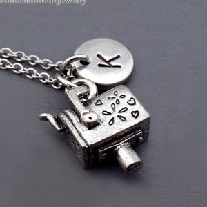 Mailbox necklace, Mailbox charm jewelry, Mail box, Post box, initial necklace, initial hand stamped, personalized, antique silver, monogram