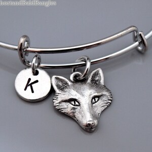 Rävarmband, Rävarmband, Silverrävansikte, Rävhuvud, Expanderbart armband, Personligt armband, Charm-armband, Monogram, Initialarmband