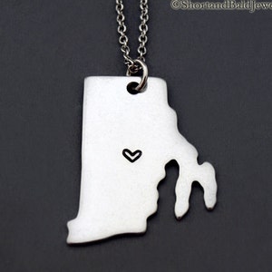 Rhode Island Halskette, Rhode Island State Karte Charme, Rhode Island State Silhouette, Fernbeziehung, Paare Halskette