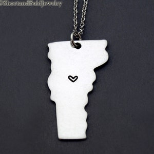 Vermont Halskette, Vermont State Map Charme, Vermont State Silhouette, Fernbeziehung, Paare-Halskette, beste Freunde Halskette