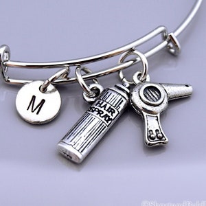 Hair Dryer Hair Spray bracelet, Hair dryer Hair spray bangle, Blowdryer, Beautician, hair stylist, hairstylist, hairdresser