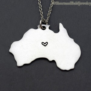 Australien Karte Halskette, Australien Anhänger, Australien Silhouette Halskette, lange Distanz Beziehung, beste Freunde Halskette