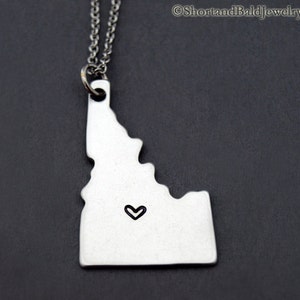 Idaho Halskette, Idaho State Map Charme, Idaho State Silhouette, Fernbeziehung, Paare Halskette, beste Freunde Halskette