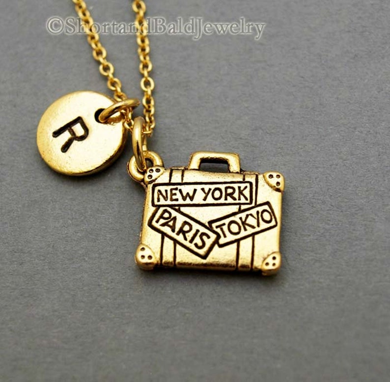 Suitcase Necklace Suitcase Charm Luggage Charm Antique Etsy