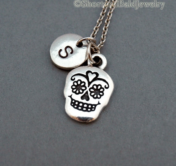 Day of the Dead Sugar Skull Charm Antiqued Sterling Silver Day of the Dead Sugar Skull Charm Antiqued Sterling Silver