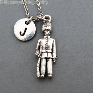 The Queen&#39;s guard necklace, Queen&#39;s Life Guard necklace, King&#39;s Guard, British Queen&#39;s Guard, initial necklace, personalized, monogram