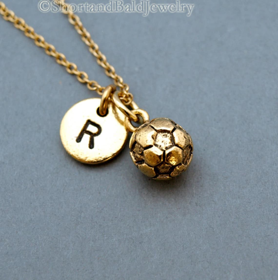 Soccer Ball Necklace Soccer Gold Charm Foot Ball Necklace Etsy