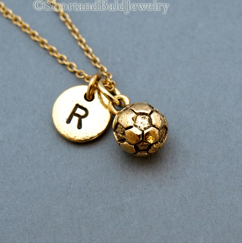 Soccer Ball Necklace Soccer Gold Charm Foot Ball Necklace Etsy