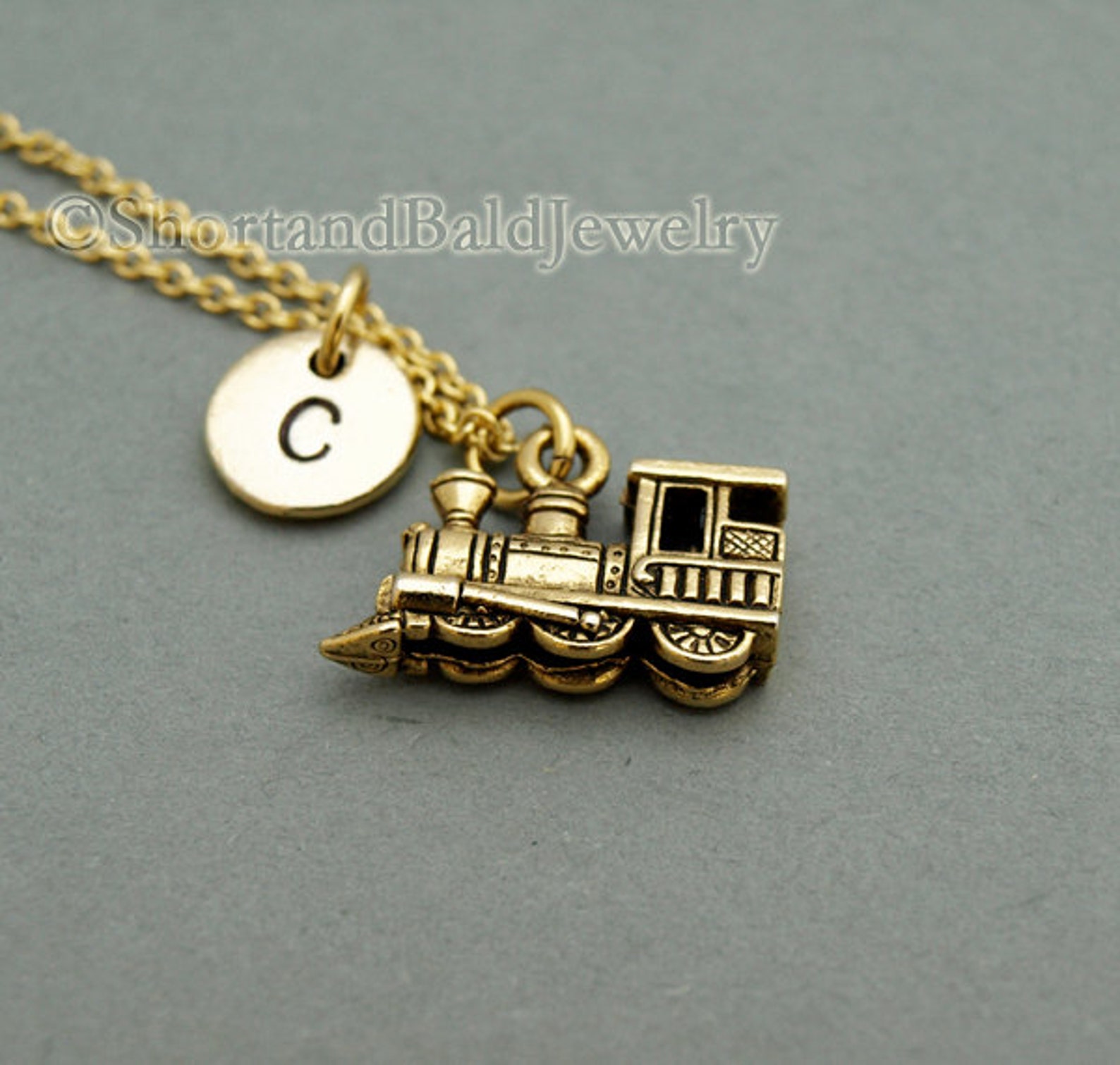Steam Train Necklace Train Steam Engine Antique Gold Etsy