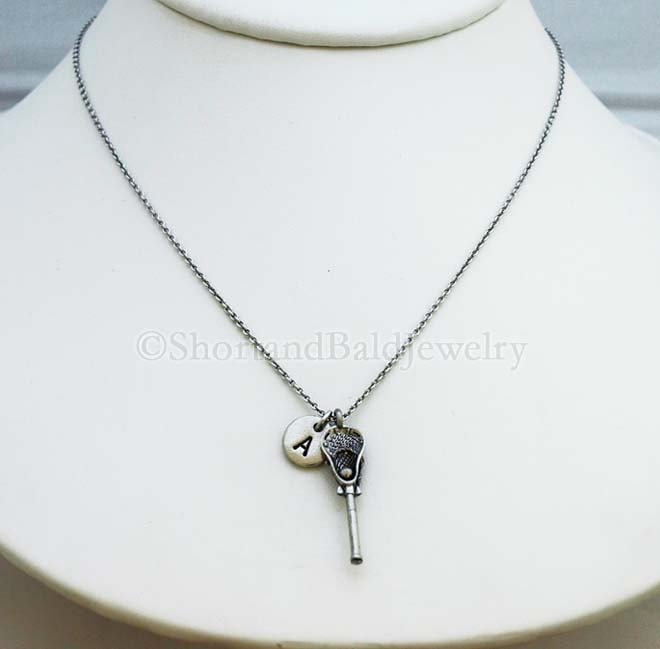 Lacrosse Charm Necklace Lacrosse Stick Necklace Antique Etsy