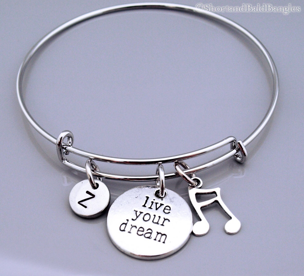 Live Your Dream, Music Note Charm Bangle, Sixteenth Music Notes Bracelet, 16th Music Note, Inspire Charm, Inspirational Charm, Musician - Etsy Live Your Dream, Music Note Charm Bangle, Sixteenth Music Notes Bracelet, 16th Music Note, Inspire Charm, Inspirational Charm, Musician - Etsy