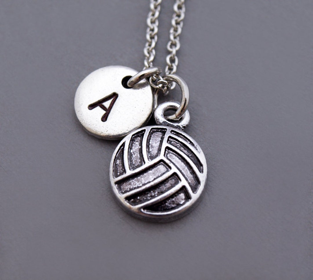 Volleyball Necklace Volleyball Charm Volley Ball Volleyball Etsy