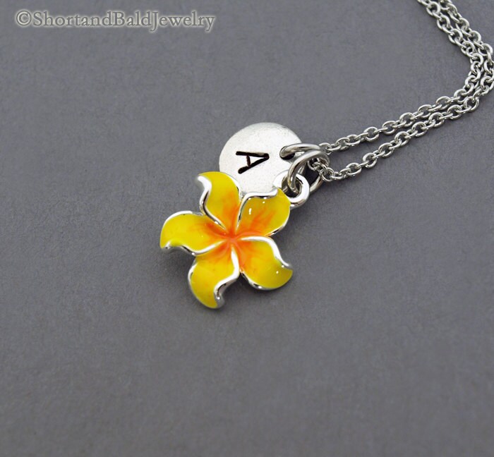 Frangipani Necklace Yellow Frangipani Plumeria Antique Etsy