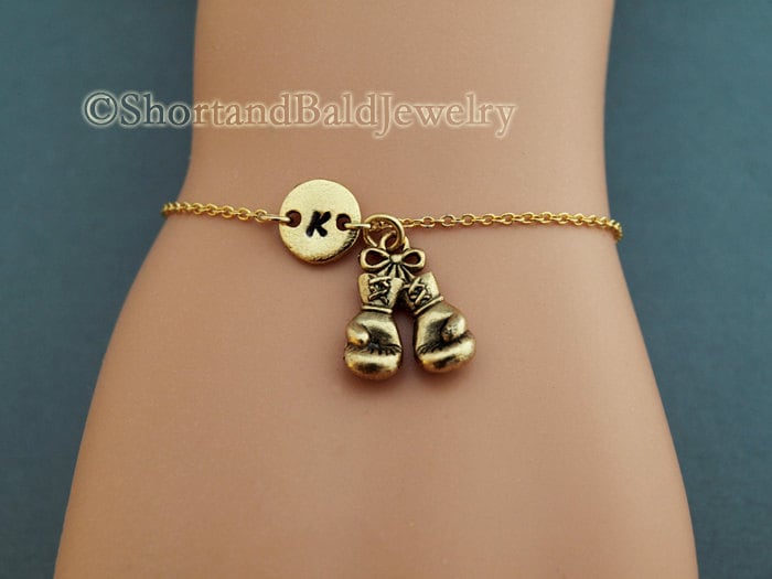 Boxing gloves charm bracelet boxing glove gold bracelet Etsy