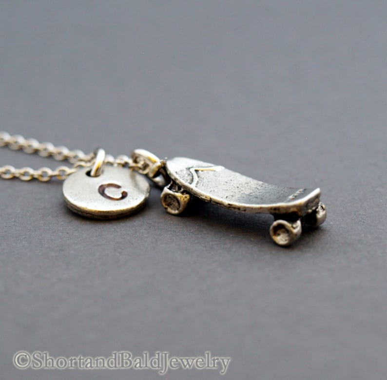 Skateboards Necklace Skateboard Charm Sports Charm Antique Etsy