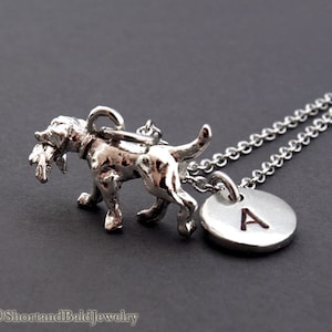 Jack Russell Terrier necklace, Jack Russell charm, Dog charm jewelry, initial necklace, initial hand stamped, personalized, monogram