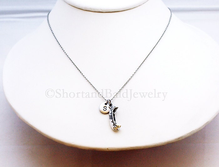 Canoe Necklace Kayak Boat Necklace Paddle Necklace Initial Etsy