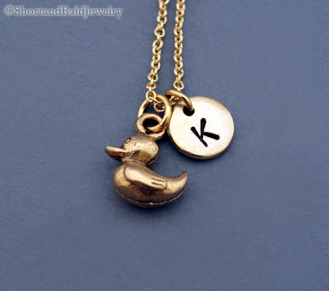 Rubber Duck Necklace Baby Duck Gold Rubber Duck Toy Duck Etsy