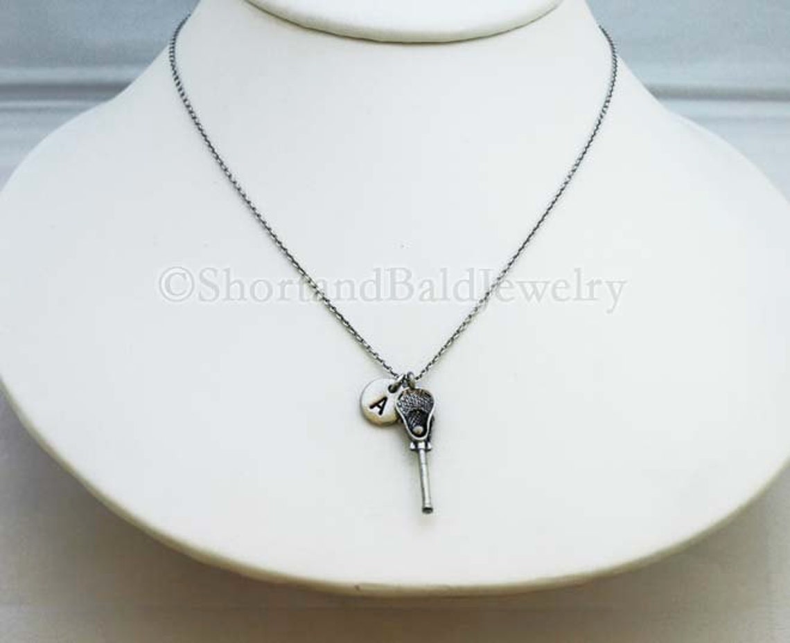 Lacrosse Charm Necklace Lacrosse Stick Necklace Antique Etsy
